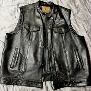 Heavy duty, quality leather motorcycle vest